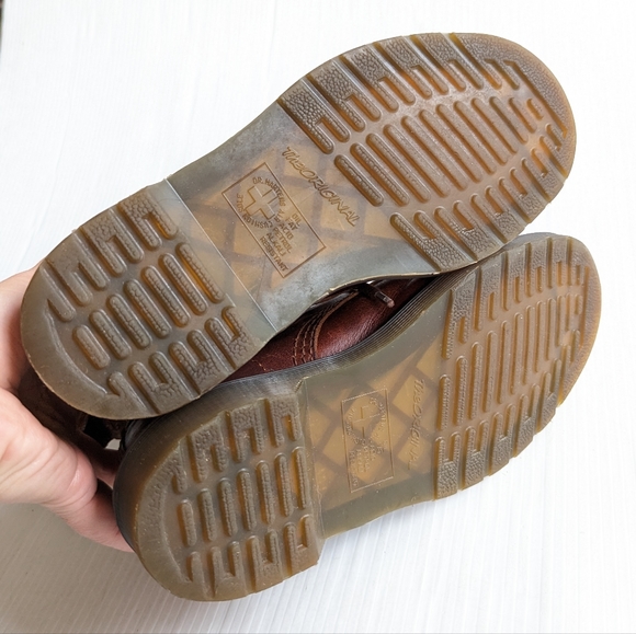 DOC MARTENS women's brown leather lace-up combat boots - Picture 4 of 11